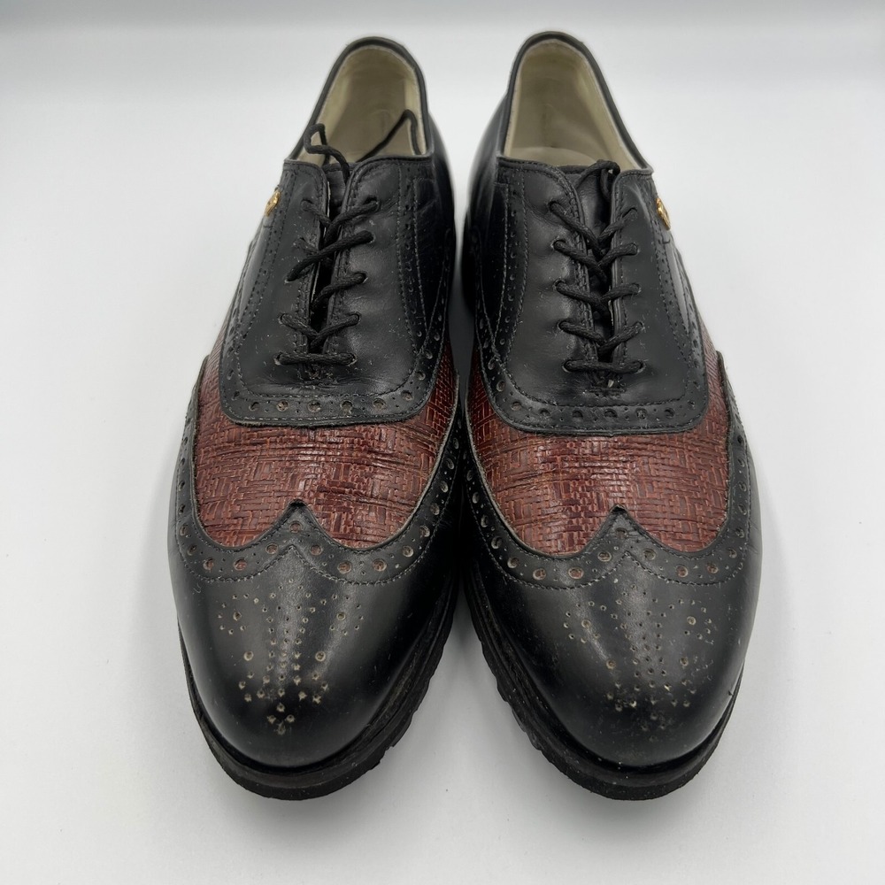 FootJoy Classics Mens Black Brown Leather‎ Wingtip Dress Oxford Shoe Size 9 R